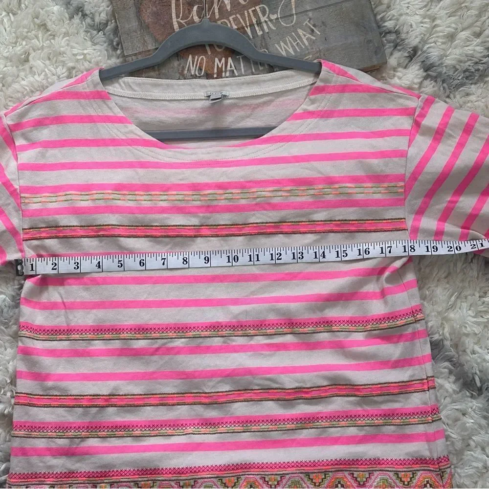J. Crew Pink Boxy 3/4 Sleeve Blouse
